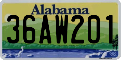 AL license plate 36AW201