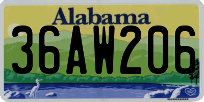 AL license plate 36AW206