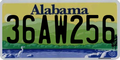 AL license plate 36AW256