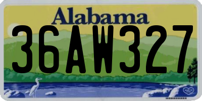 AL license plate 36AW327