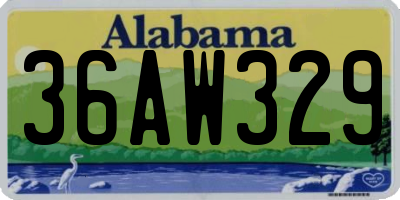 AL license plate 36AW329
