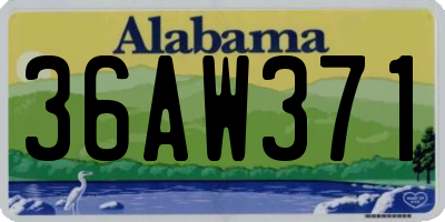 AL license plate 36AW371