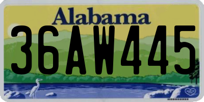 AL license plate 36AW445