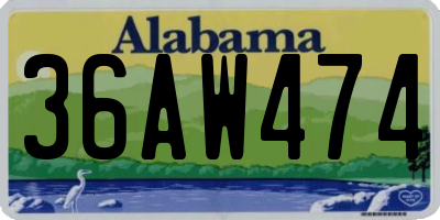 AL license plate 36AW474