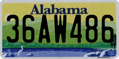 AL license plate 36AW486