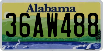 AL license plate 36AW488