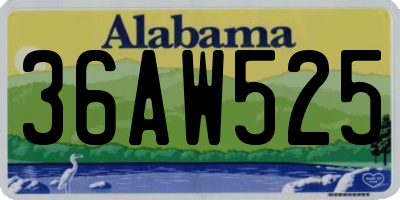 AL license plate 36AW525