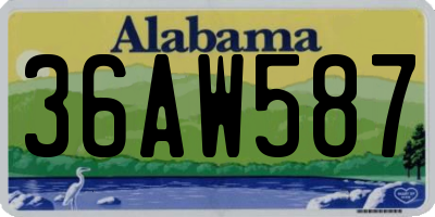 AL license plate 36AW587