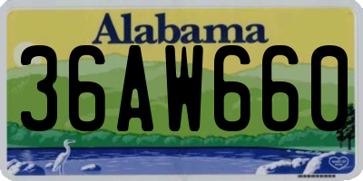 AL license plate 36AW660