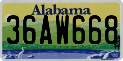 AL license plate 36AW668