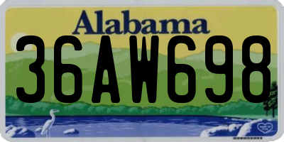 AL license plate 36AW698