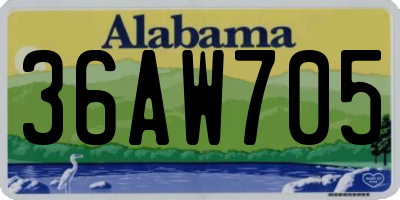 AL license plate 36AW705