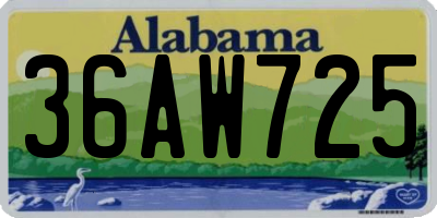 AL license plate 36AW725