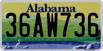 AL license plate 36AW736