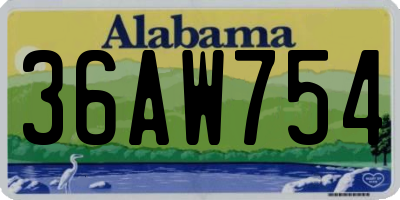 AL license plate 36AW754