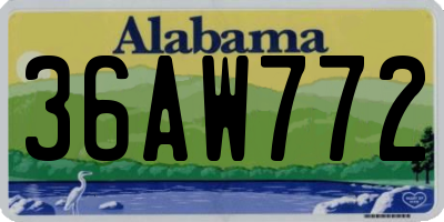 AL license plate 36AW772
