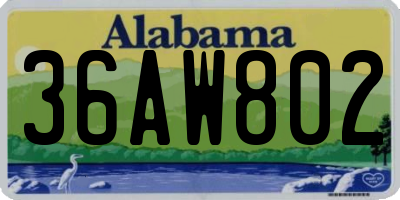 AL license plate 36AW802