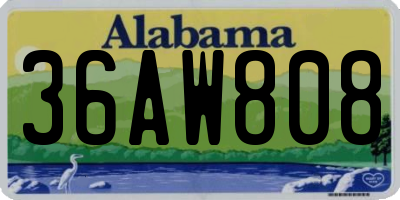 AL license plate 36AW808