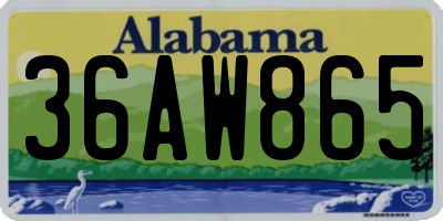 AL license plate 36AW865