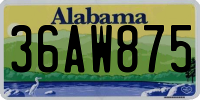 AL license plate 36AW875