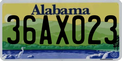 AL license plate 36AX023