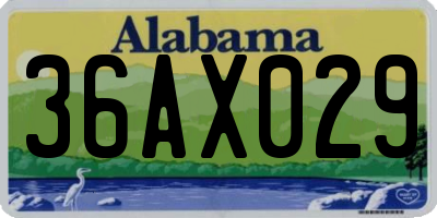 AL license plate 36AX029