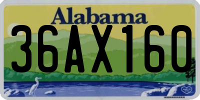 AL license plate 36AX160