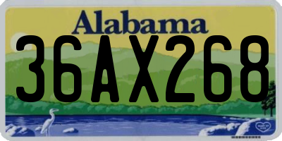 AL license plate 36AX268