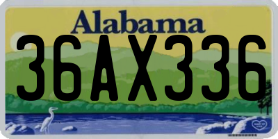 AL license plate 36AX336