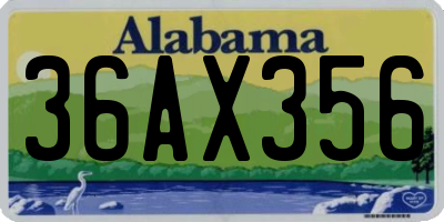 AL license plate 36AX356