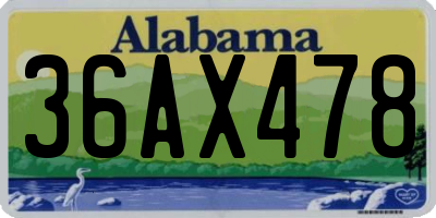 AL license plate 36AX478