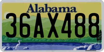 AL license plate 36AX488
