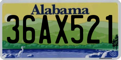 AL license plate 36AX521