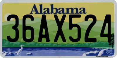 AL license plate 36AX524