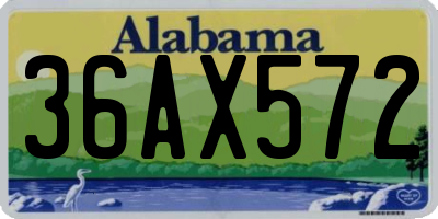 AL license plate 36AX572