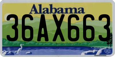 AL license plate 36AX663