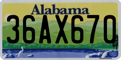 AL license plate 36AX670