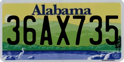 AL license plate 36AX735