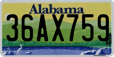 AL license plate 36AX759