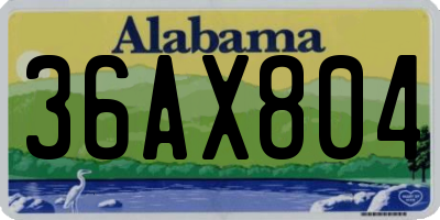 AL license plate 36AX804