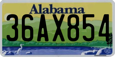 AL license plate 36AX854