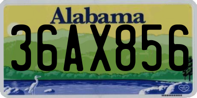 AL license plate 36AX856