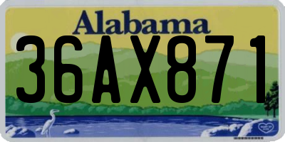 AL license plate 36AX871