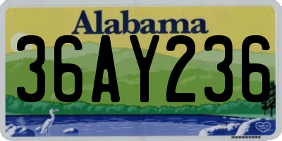 AL license plate 36AY236