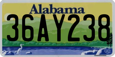 AL license plate 36AY238