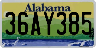 AL license plate 36AY385