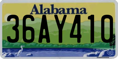 AL license plate 36AY410