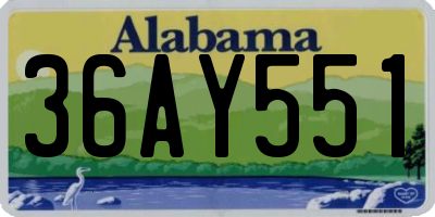 AL license plate 36AY551