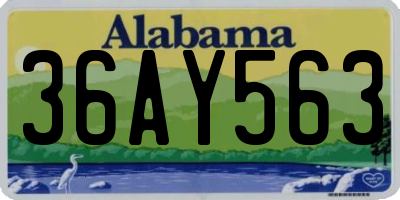 AL license plate 36AY563