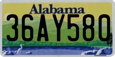 AL license plate 36AY580